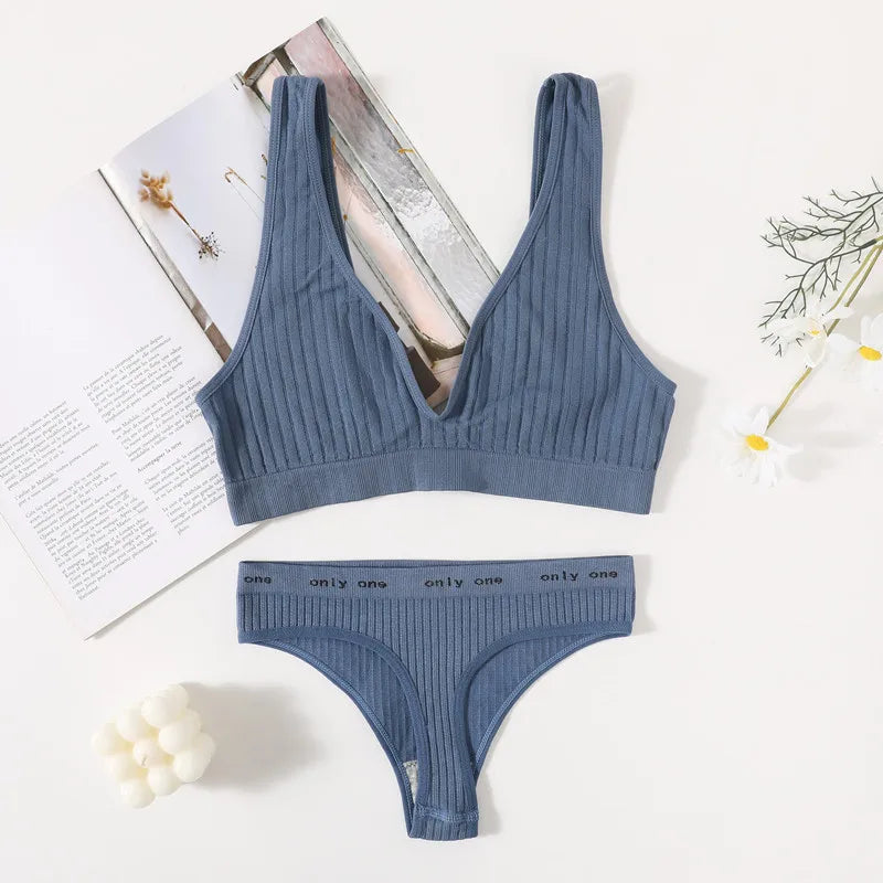 CowLost | product_id-seamless-wirefree-push-up-bra-low-waist-thong-set-with-ribbed-sport-bralette-for-women |19