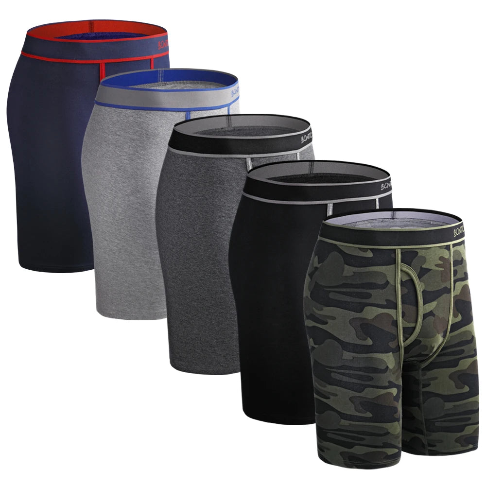 CowLost | activewear-pants-5pcs-mens-cotton-long-boxer-underpants |25