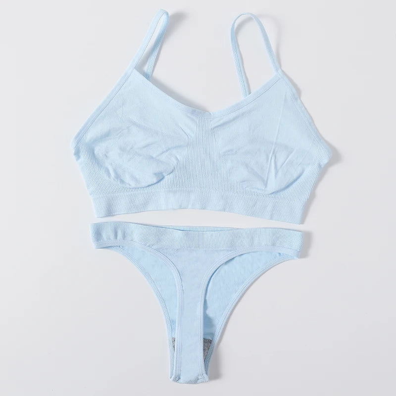 CowLost | product_id-women-seamless-wire-free-ribbed-bra-low-waist-thong-set |13