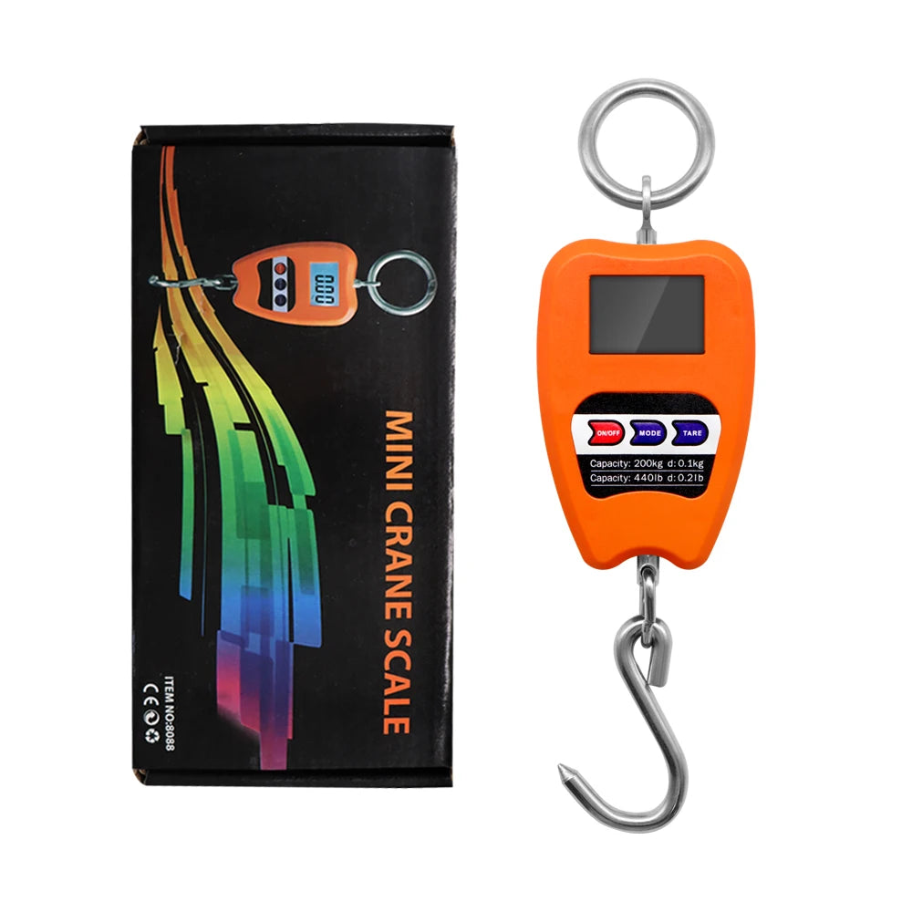 200kg 50g Digital Industrial Hanging Crane Scale Heavy Duty Hook Weighing Scale