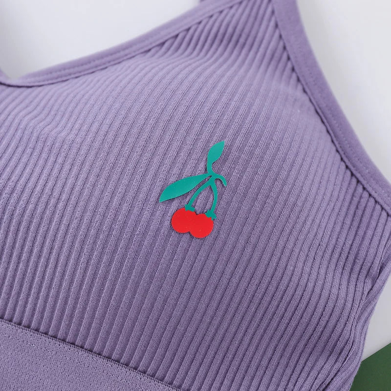 CowLost | push-up-bras-for-women-cotton-underwear-female-cherry-print-bralette-wireless-seamless-brassiere-removable-pads-sexy-lingerie |4