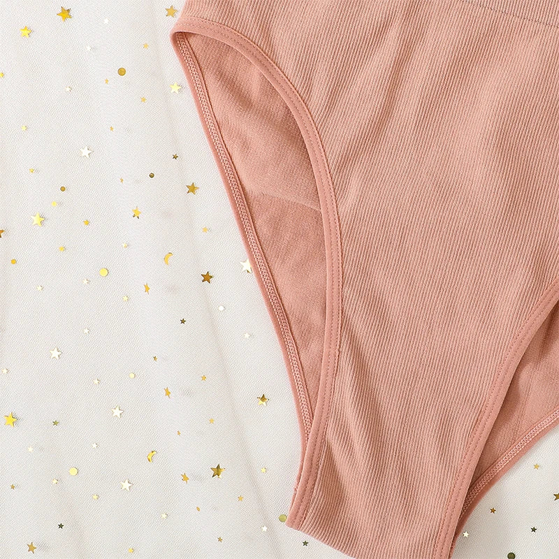 CowLost | 3pcs-set-seamless-panties-women-high-waist-briefs-high-cut-sports-bottom-underwear-female-stretch-rib-underpants-sexy-lingerie |9