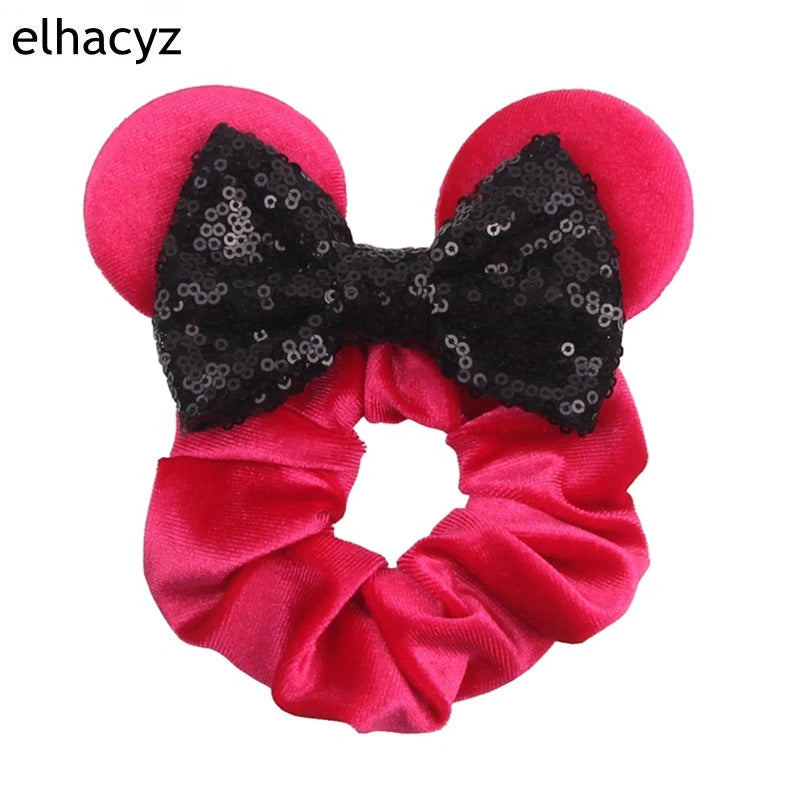 CowLost | mouse-ears-sequins-bow-women-velvet-scrunchies |52