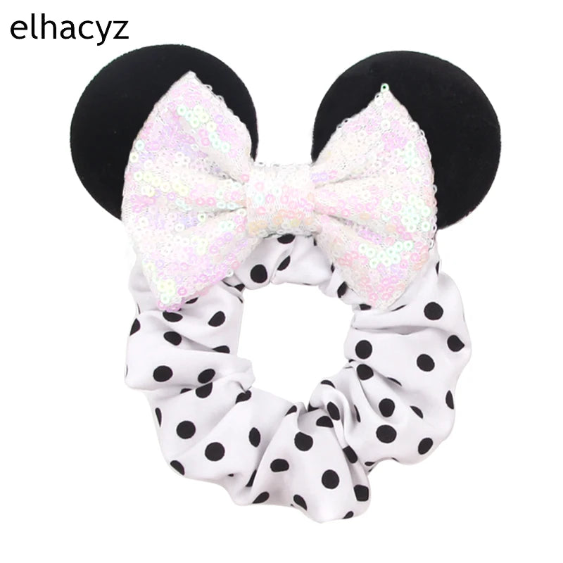 CowLost | mouse-ears-sequins-bow-women-velvet-scrunchies |45
