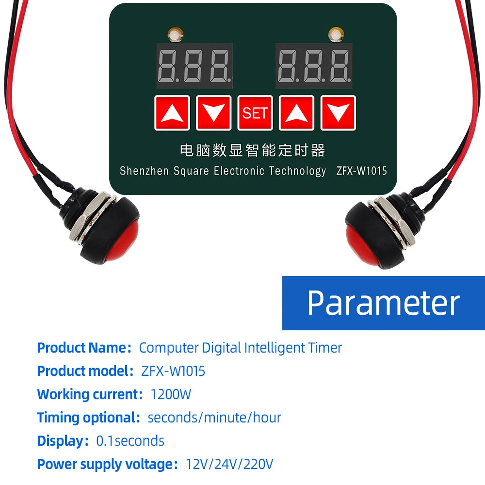 ZFX-W1015 Microcomputer Digital Intelligent Timer Electronic Thermostat Controller 12V-220V