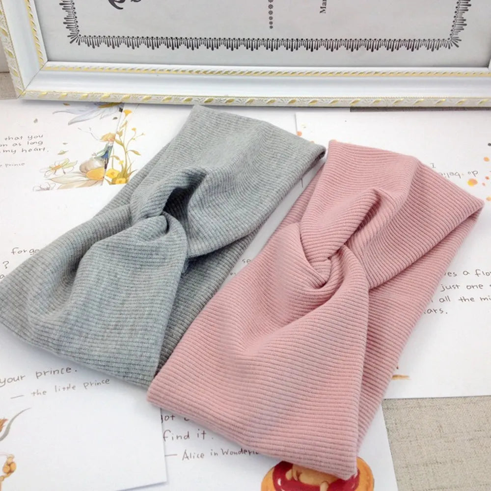 CowLost | women-knitting-cross-knot-woolen-warm-headbands |18