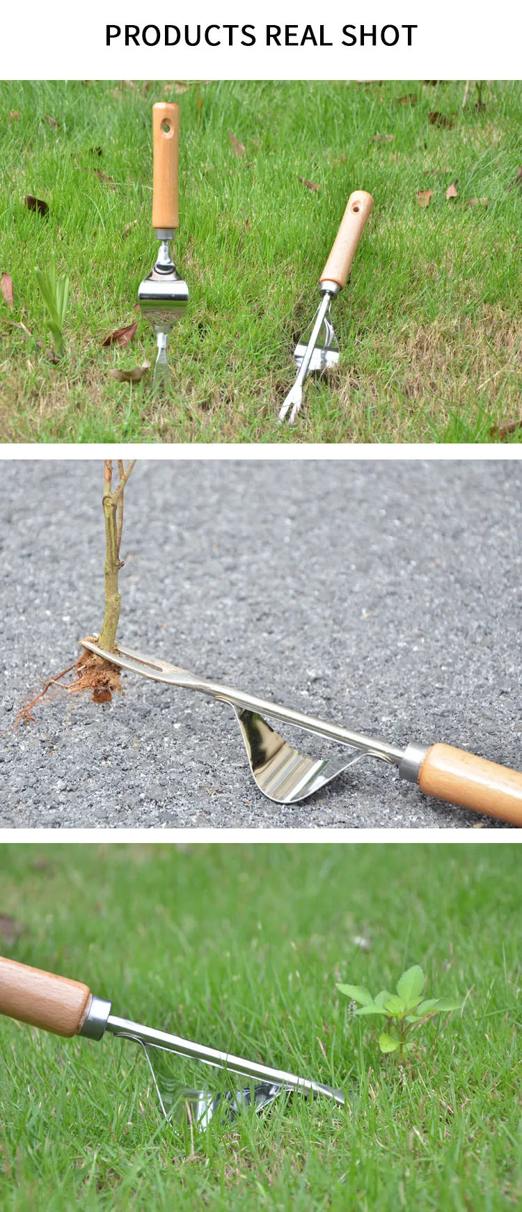 CowLost | product_id-stainless-steel-garden-weeder-with-wood-handle-hand-weeding-dandelion-removal-tool |15