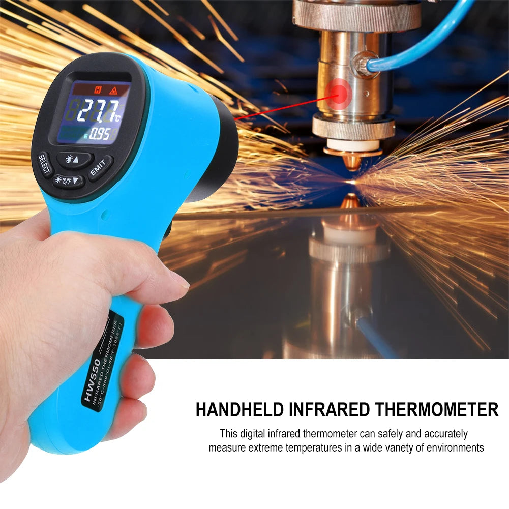 HW550 Non-Contact Infrared Thermometer -50~550°C (-58~1022°F) Industrial Laser Pyrometer Temperature Gun