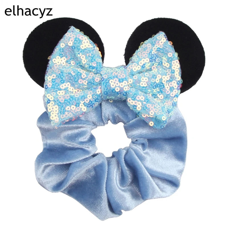 CowLost | mouse-ears-sequins-bow-women-velvet-scrunchies |23