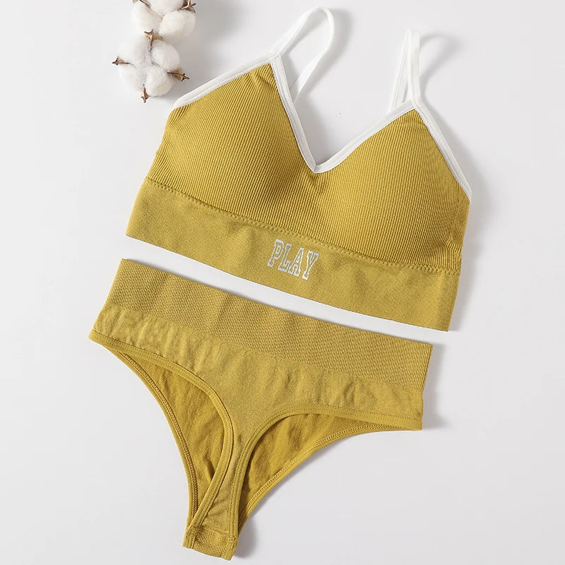 CowLost | product_id-women-seamless-wireless-sports-bra-high-rise-thong-set-comfortable-lingerie |21
