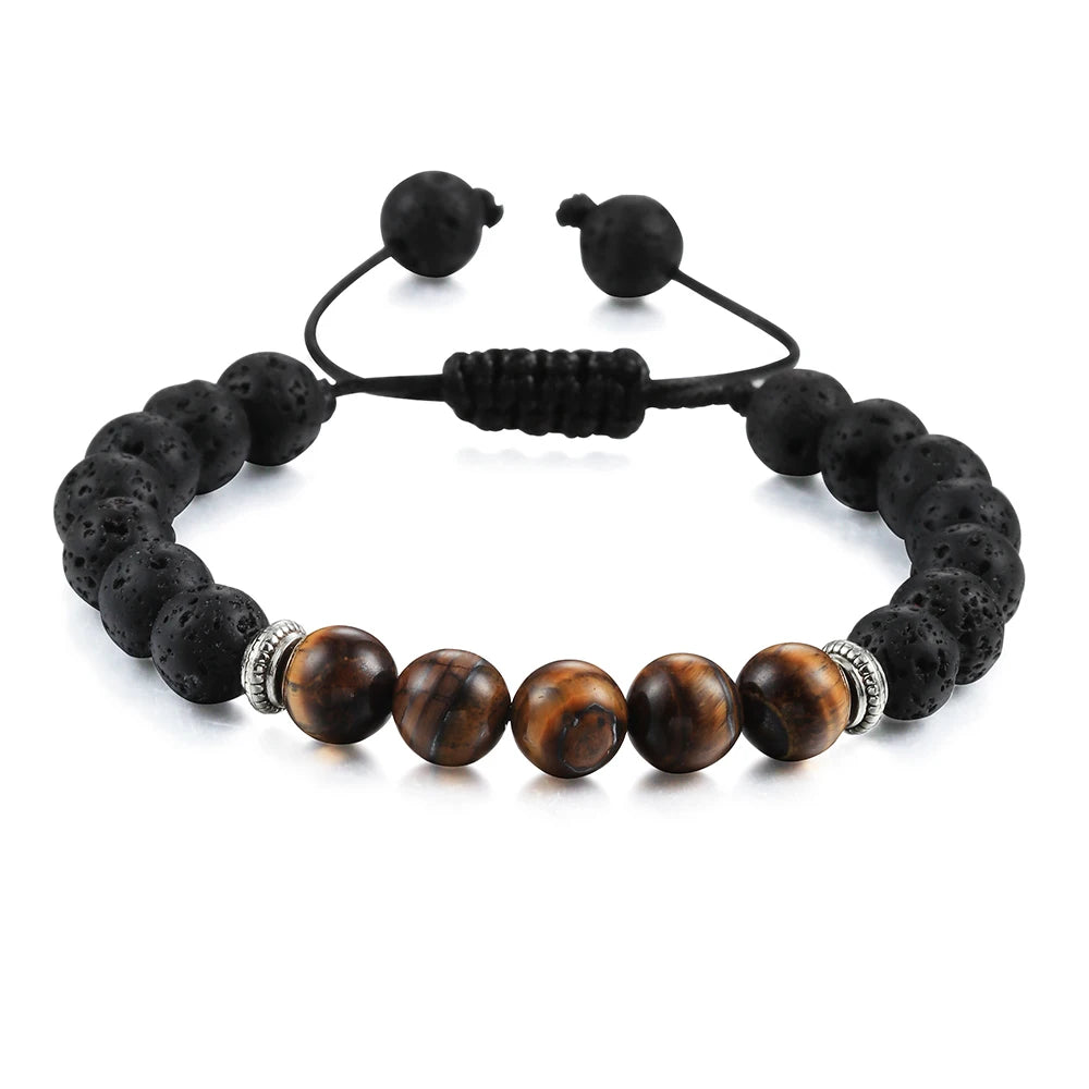 CowLost | badge-pass-holders-mens-natural-volcanic-rock-7-chakra-healing-bracelet |41