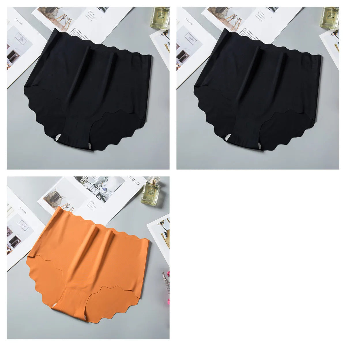 CowLost | product_id-3pcs-women-s-high-waist-seamless-ice-silk-hip-lift-briefs-m-xxl |26