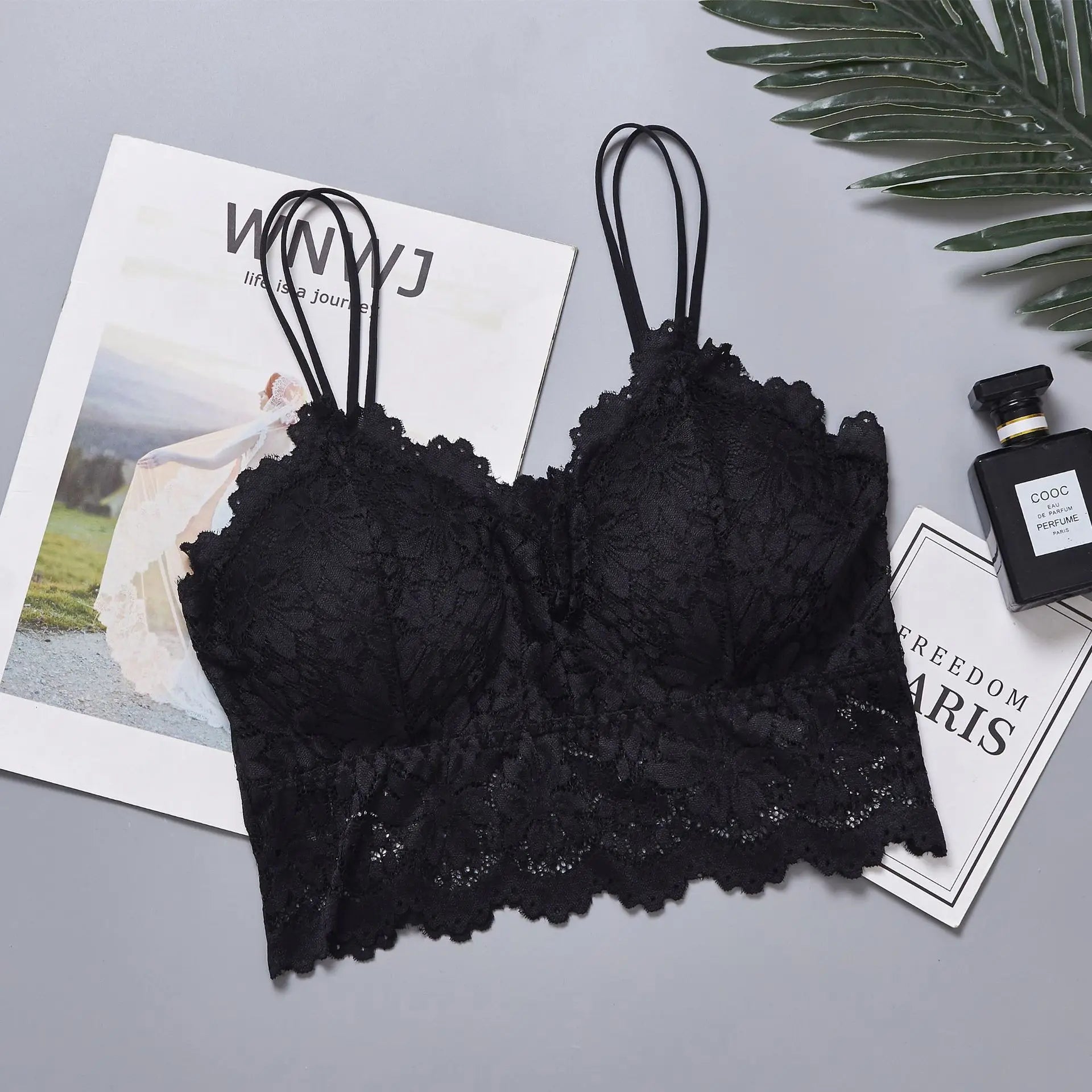 CowLost | product_id-lace-tube-top-bra-with-double-straps-and-removable-pads |8