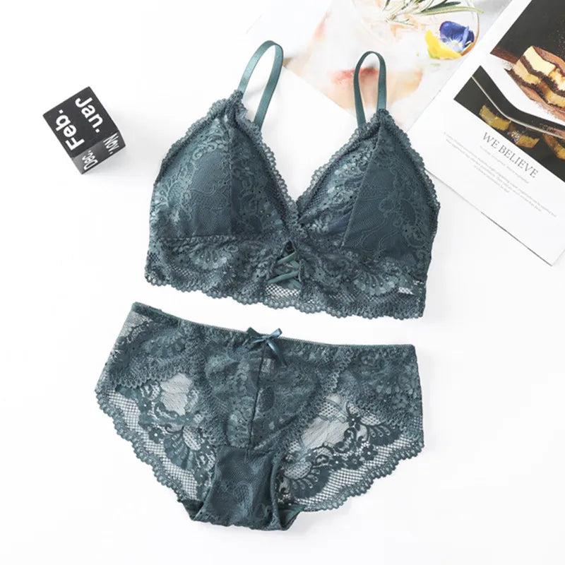 CowLost | product_id-wireless-lace-push-up-bra-brief-set-for-women-backless-solid-color-lingerie |22