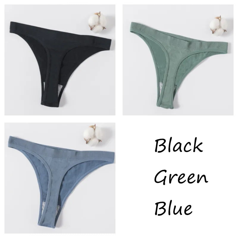 CowLost | product_id-3pcs-womens-brazilian-low-rise-ribbed-stretch-g-string-panties-m-xl-soft-comfort |30
