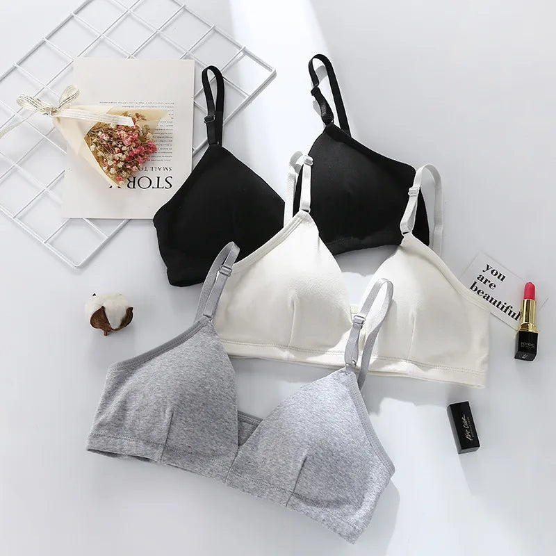 CowLost | product_id-wireless-cotton-push-up-v-neck-bra-for-women-solid-color-breathable |7