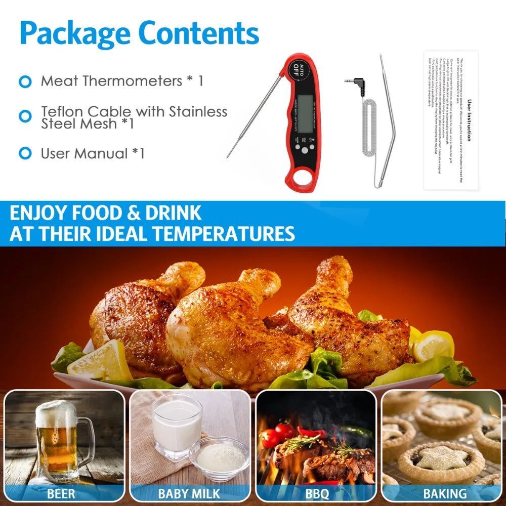 ORIA Digital Waterproof Kitchen BBQ Meat Thermometer Probe