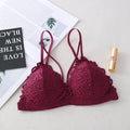 CowLost | product_id-floral-lace-v-neck-padded-non-wire-push-up-bralette-for-women |18
