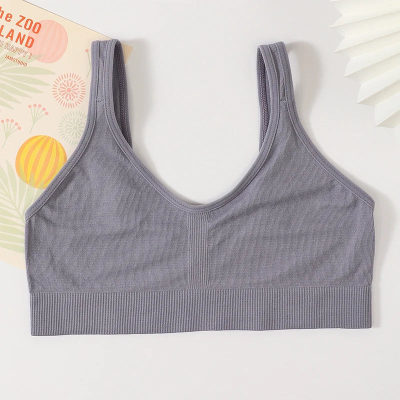 CowLost | product_id-seamless-ribbed-v-neck-tube-crop-top-bra-for-women-breathable-lingerie |19