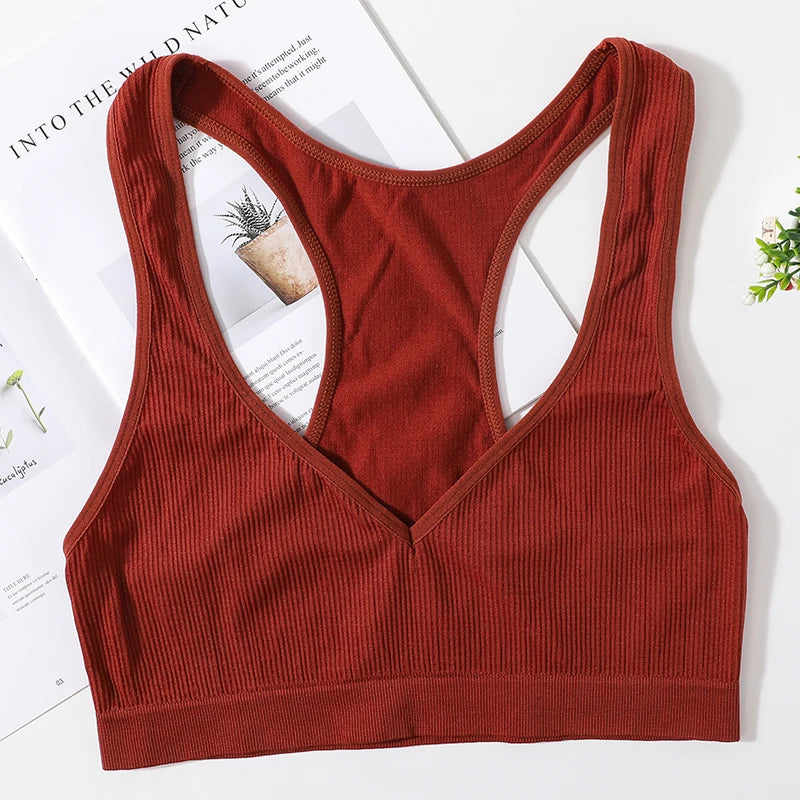 CowLost | product_id-seamless-wirefree-deep-v-neck-unlined-comfort-bra-top-for-women |16