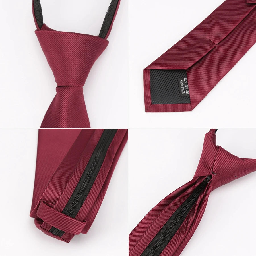 CowLost | men-necktie-zipper-lazy-tie-fashion-solid-6cm |5