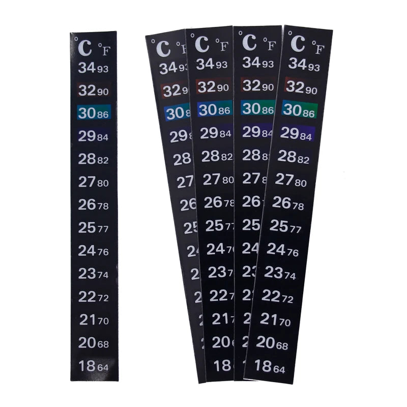 Aquarium Fish Tank Strip Thermometer Sticker Adhesive Dual Scale 18-34°C 1-5pcs Lot