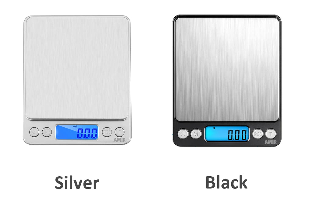 AMIR Mini Digital Kitchen Scale 500g/0.01g Stainless Steel LCD Display