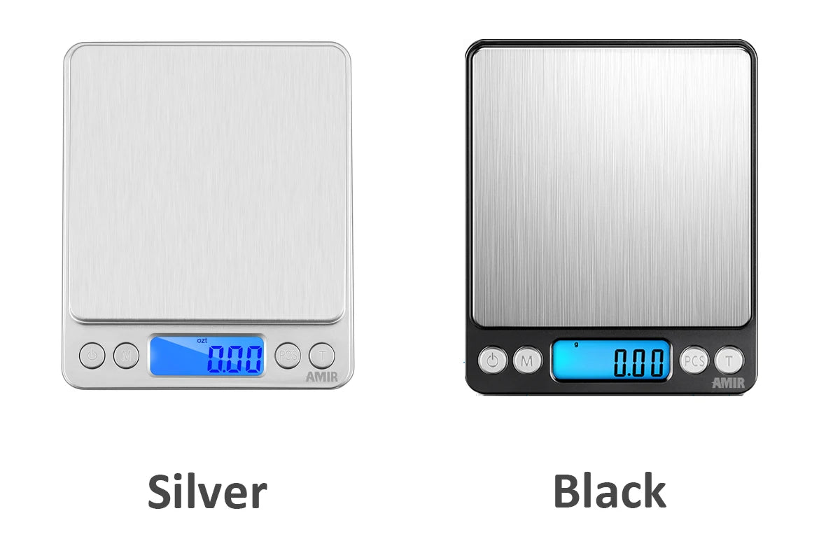 AMIR Mini Digital Kitchen Scale 500g/0.01g Stainless Steel LCD Display