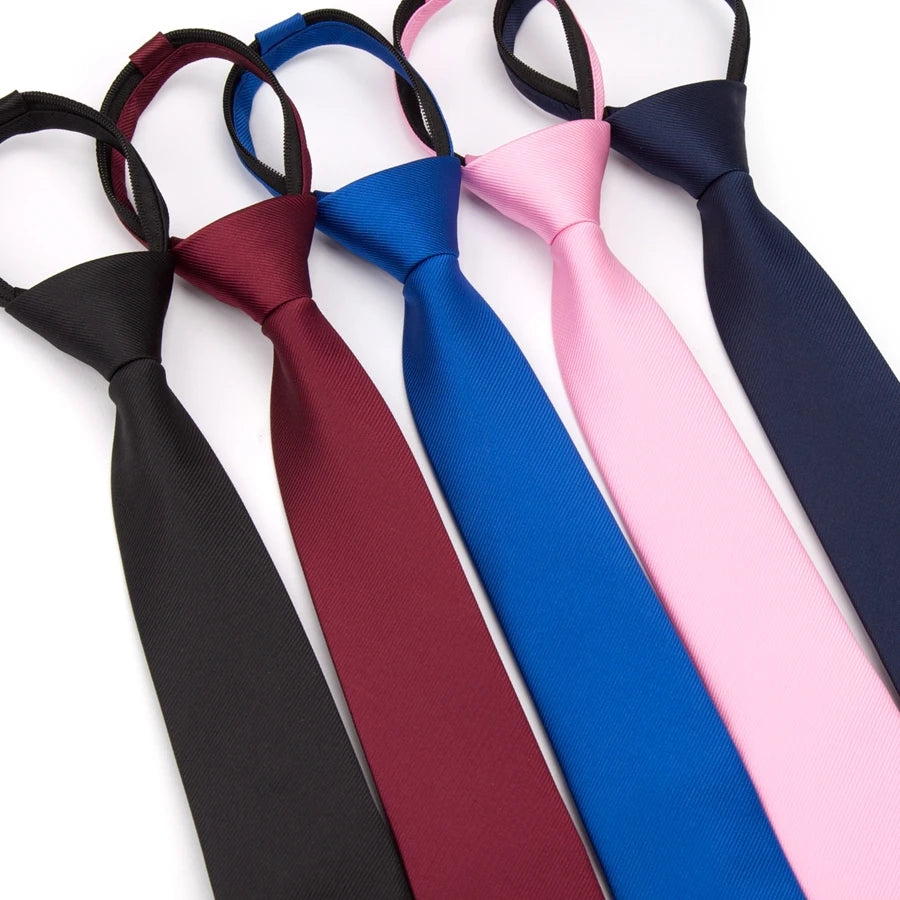 CowLost | men-necktie-zipper-lazy-tie-fashion-solid-6cm |1