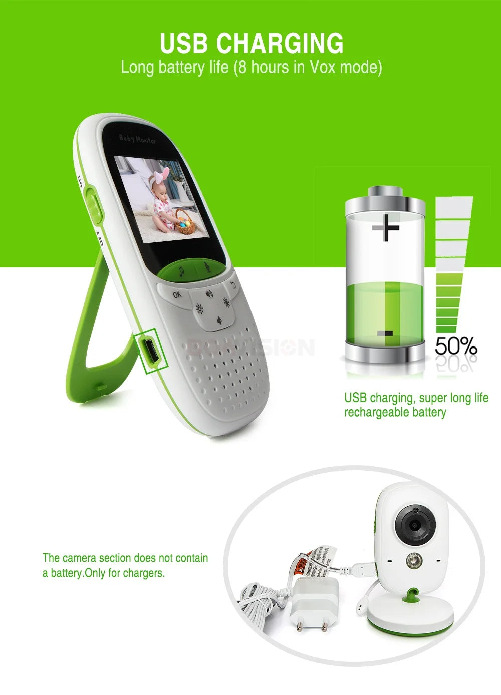 CowLost | baby-monitor-vb602-ir-night-vision-temperature-monitor-lullabies-intercom-vox-mode-video-baby-camera-walkie-talkie-babysitter |12