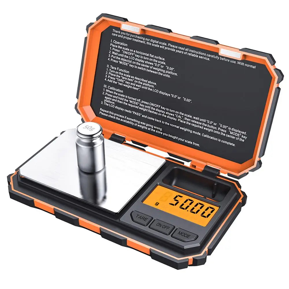 Amir Digital Mini Pocket Scale 200g x 0.01g with 50g Calibration Weight for Food, Tablets, Jewelry