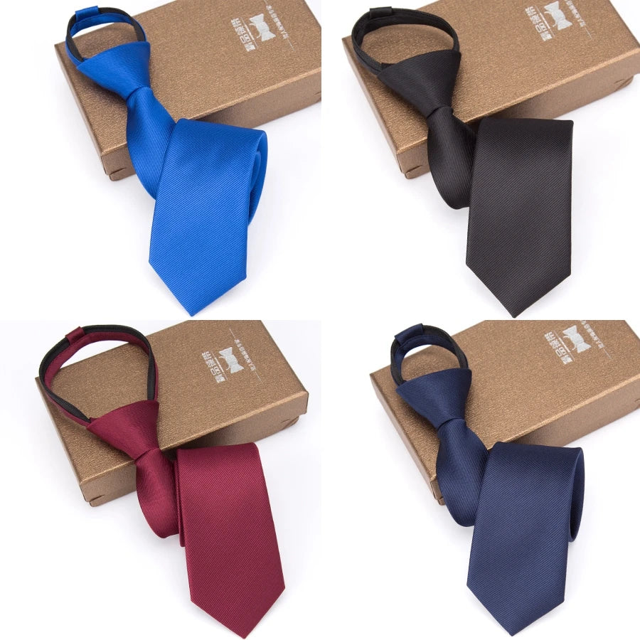 CowLost | men-necktie-zipper-lazy-tie-fashion-solid-6cm |4
