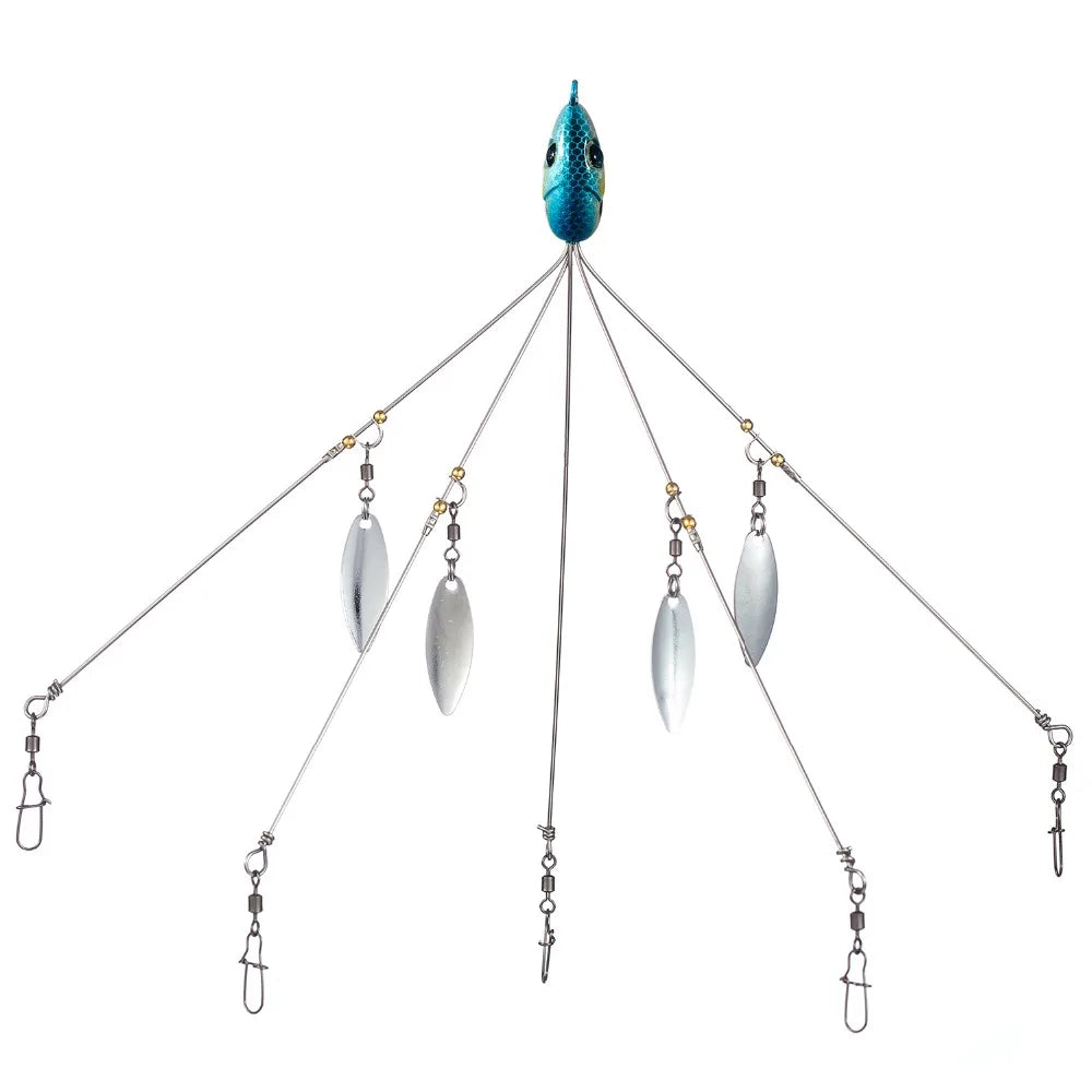 CowLost | sporting-goods-bassdash-5-arm-umbrella-fishing-lure-rig-alabama-rig-head-18g |7