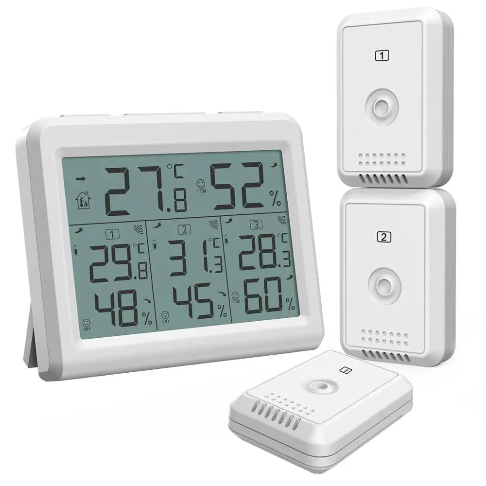 ORIA Digital Wireless Hygrometer Thermometer LCD Indoor Outdoor Temperature Humidity Monitor with Remote Sensor