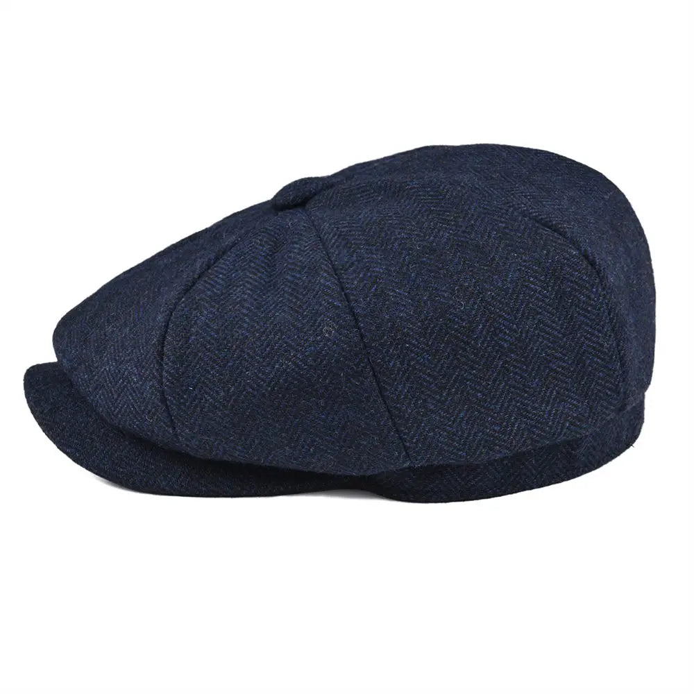 CowLost | botvela-wool-tweed-newsboy-cap-herringbone |3