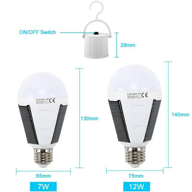CowLost | rechargeable-led-bulb-e27-led-solar-lamp-7w-12w-85v-265v |6