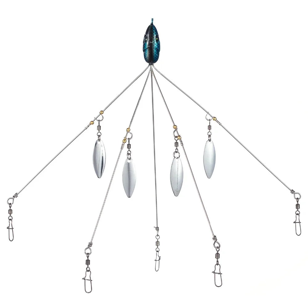 CowLost | sporting-goods-bassdash-5-arm-umbrella-fishing-lure-rig-alabama-rig-head-18g |8