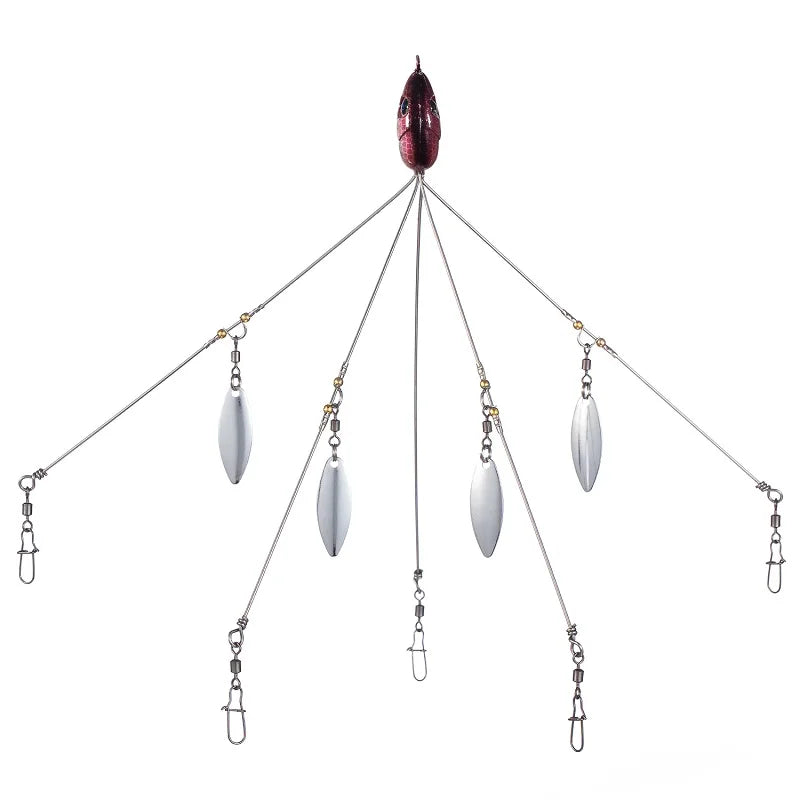 CowLost | sporting-goods-bassdash-5-arm-umbrella-fishing-lure-rig-alabama-rig-head-18g |29