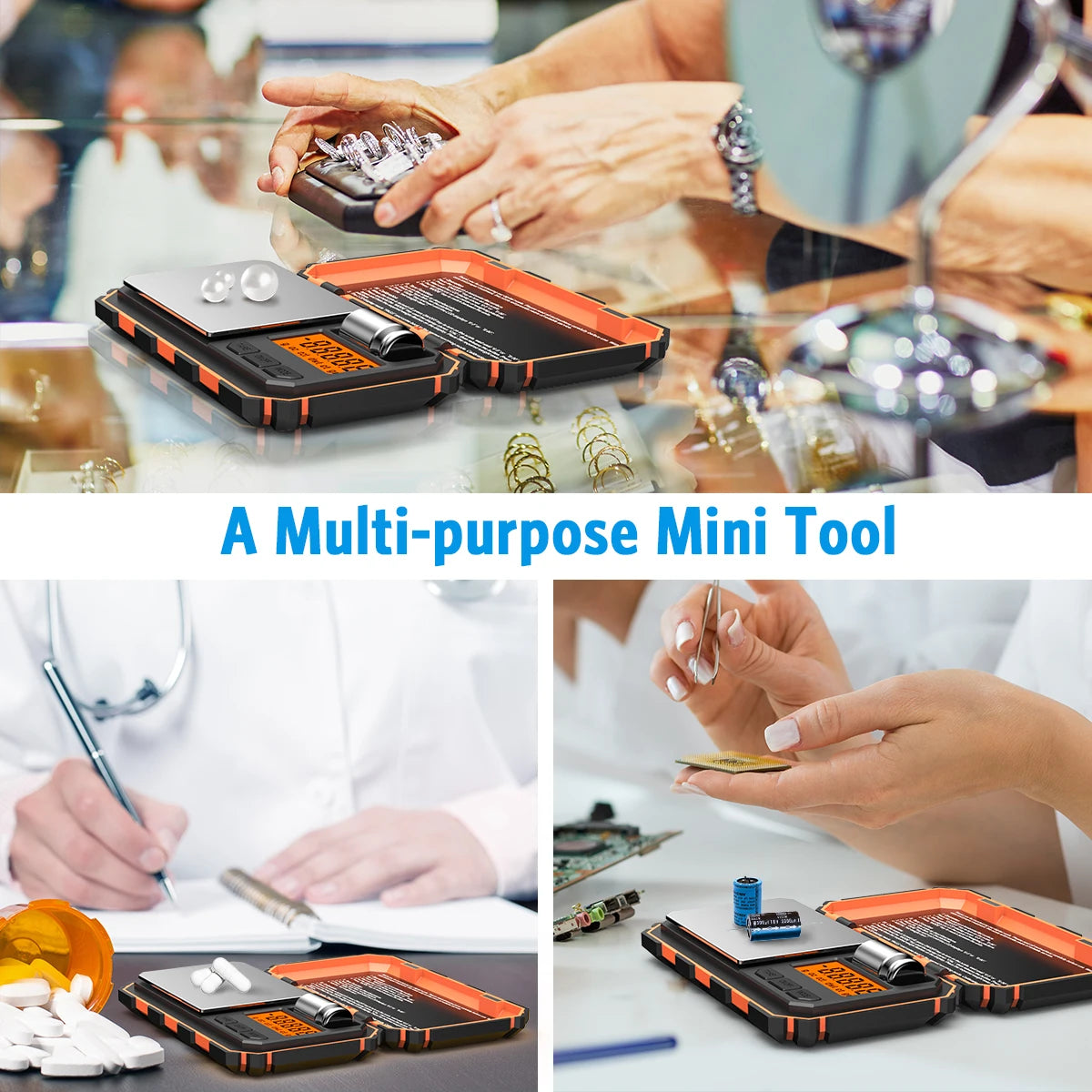 Amir Digital Mini Pocket Scale 200g x 0.01g with 50g Calibration Weight for Food, Tablets, Jewelry