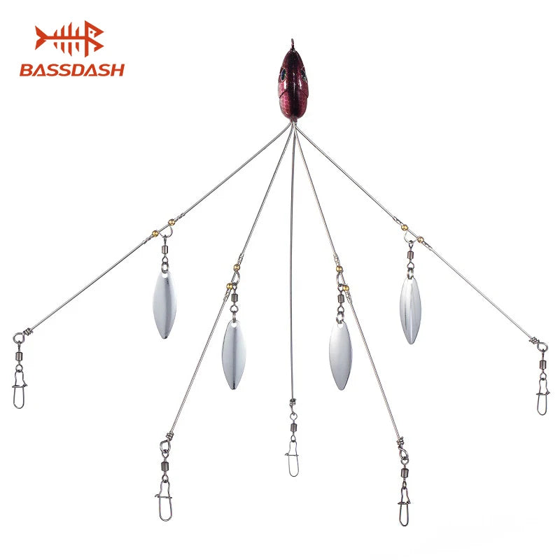 CowLost | sporting-goods-bassdash-5-arm-umbrella-fishing-lure-rig-alabama-rig-head-18g |1