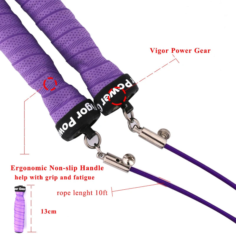 CowLost | sporting-goods-vigor-power-gear-adjustable-weighted-jump-rope-crossfit-cable |3