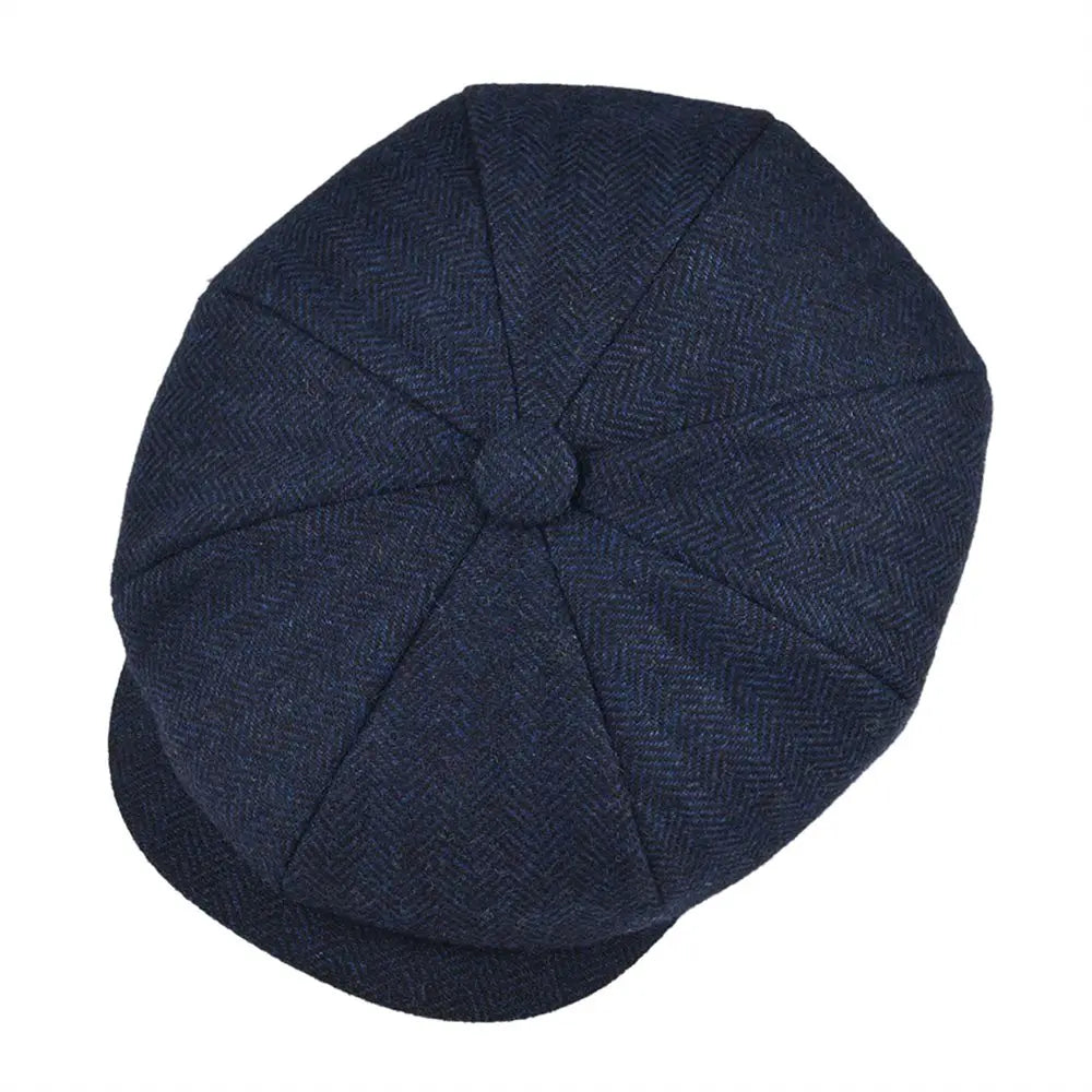 CowLost | botvela-wool-tweed-newsboy-cap-herringbone |5