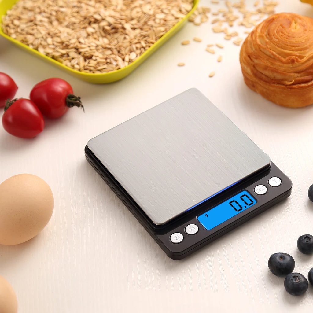 AMIR Digital Kitchen and Jewelry Scale 3kg/0.1g with Backlit LCD