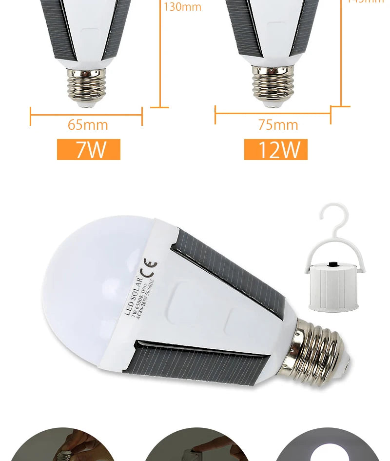 CowLost | rechargeable-led-bulb-e27-led-solar-lamp-7w-12w-85v-265v |11