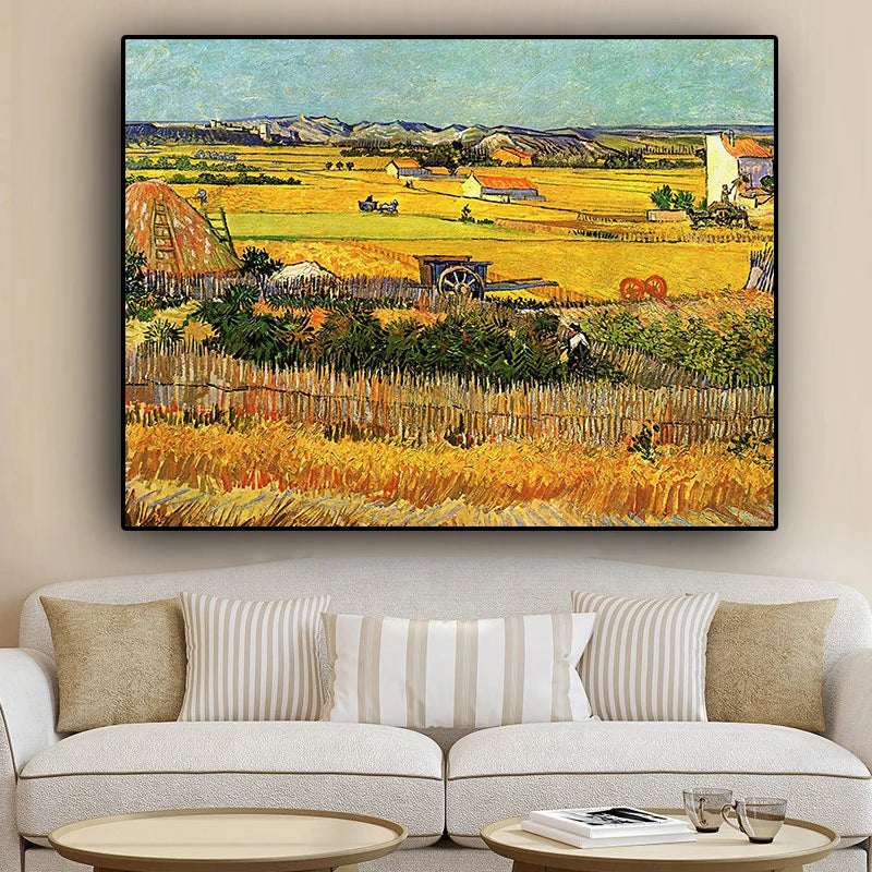 CowLost | harvest-at-la-crau-by-van-gogh-landscape-oil-painting-reproductions-on-canvas |2