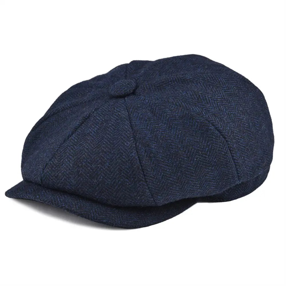CowLost | botvela-wool-tweed-newsboy-cap-herringbone |1