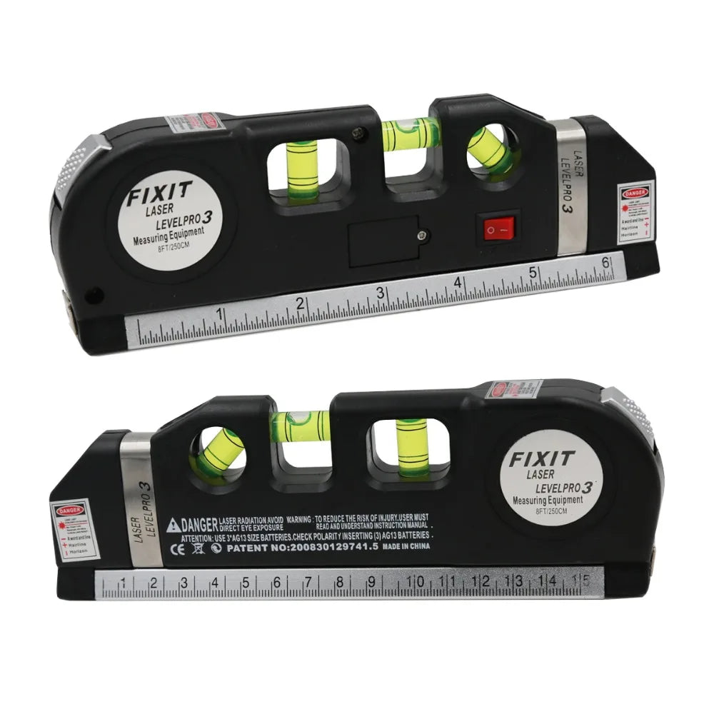 Multipurpose Vertical & Horizontal Laser Level Tape Measure Ruler Cross Line Aligner