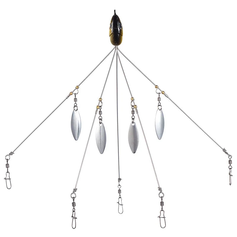 CowLost | sporting-goods-bassdash-5-arm-umbrella-fishing-lure-rig-alabama-rig-head-18g |34