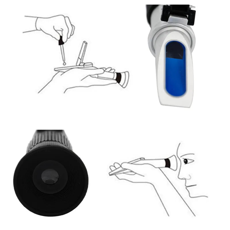 Handheld Brix & Salt Refractometer with ATC Dual Scale 0-32% Brix 0-28% Salt for Brine, Fruit, Beer