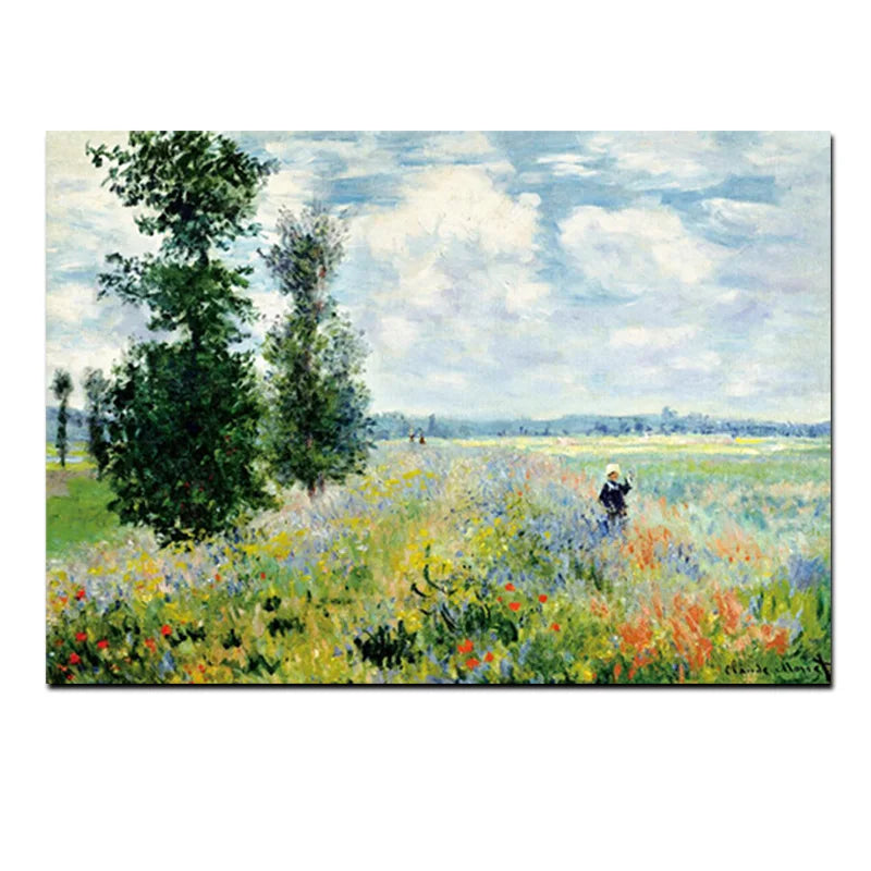 CowLost | print-claude-monet-poppies-at-argenteui-landscape-oil-painting-on-canvas |3